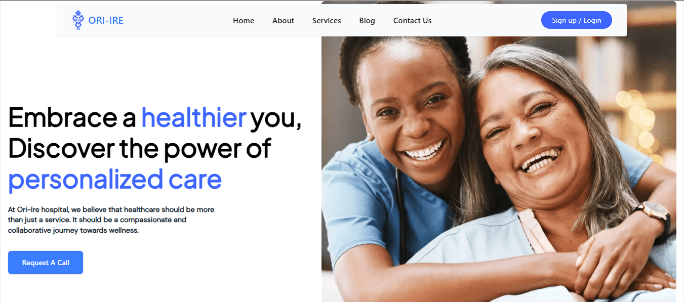 Ori‑Ire Hospital Website